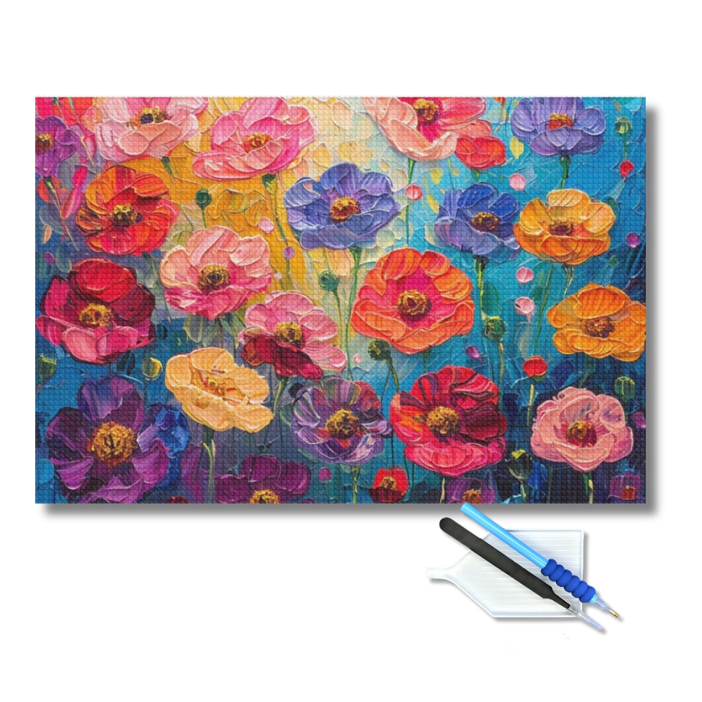 Vibrant Floral Impressionism Diamond Painting Kit
