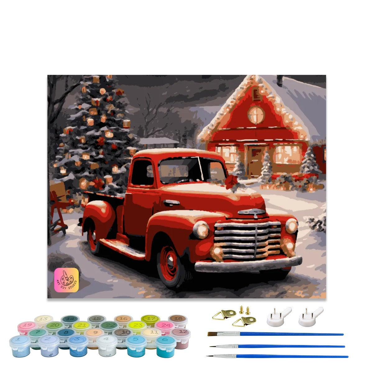 Vintage Holiday Truck Paint By Numbers Kit