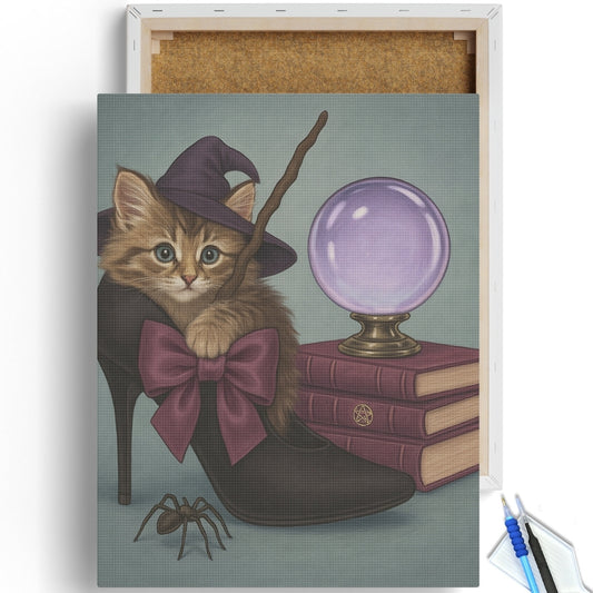 Witchy-Kitten-with-Crystal-Ball-Diamond-Painting-Kit-1