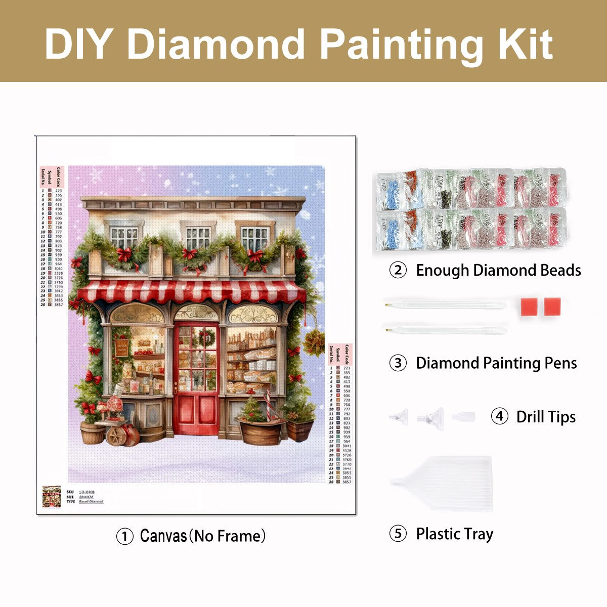 Ye Olde Christmas Shoppe Vintage Diamond Painting Kit 2
