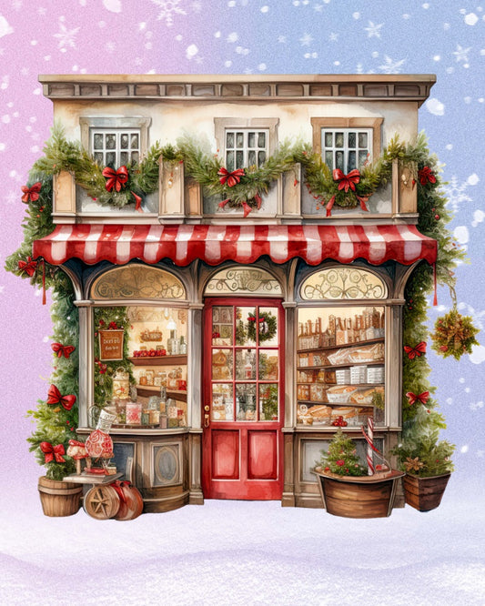 Ye Olde Christmas Shoppe Vintage Diamond Painting Kit Design