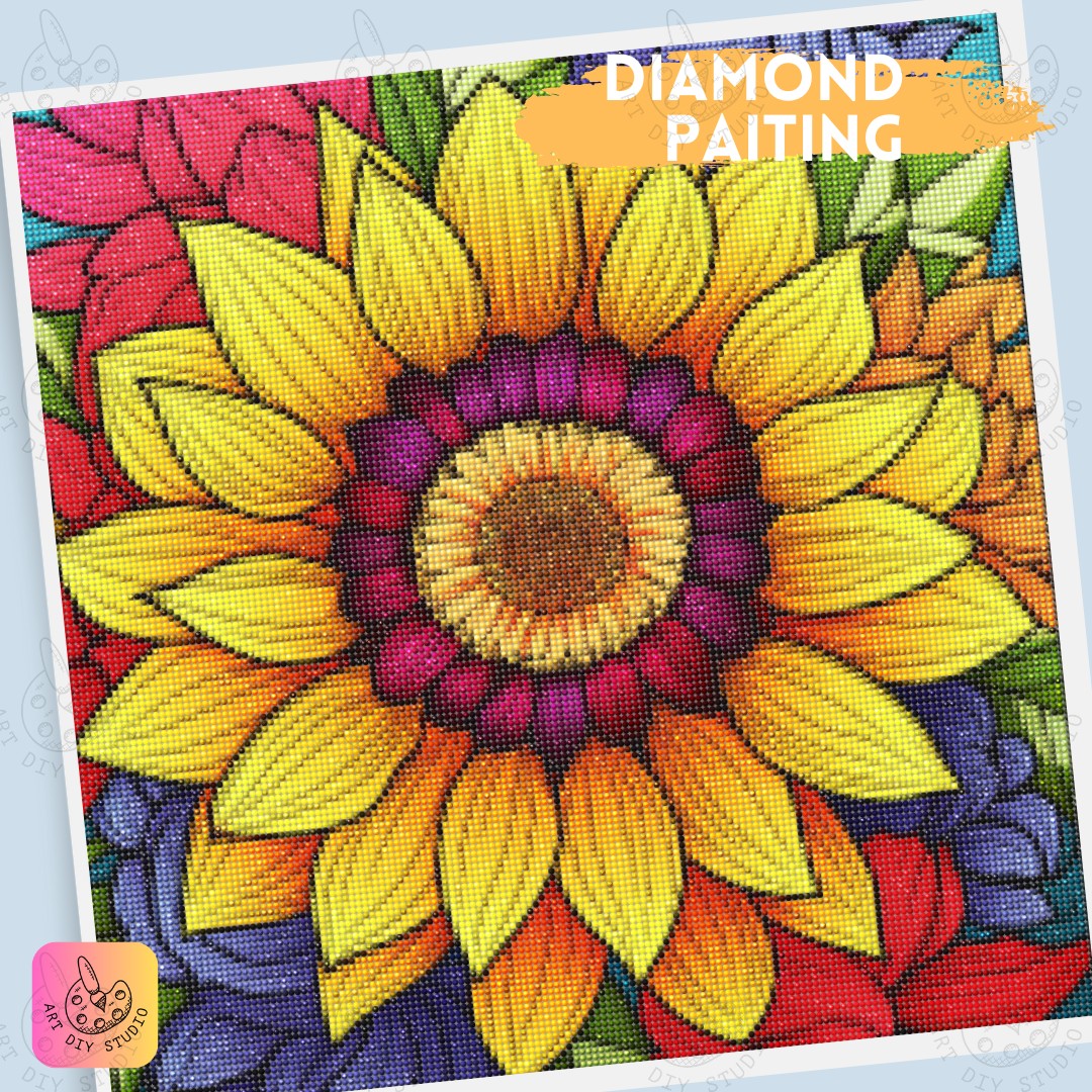 Artdiystudio Add A Burst Of Color With Radiant Sunburst Bloom Diamond Art 4