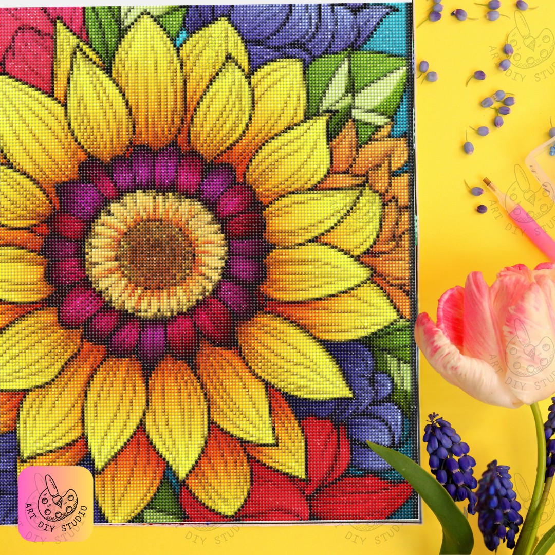 Artdiystudio Add A Burst Of Color With Radiant Sunburst Bloom Diamond Art 6