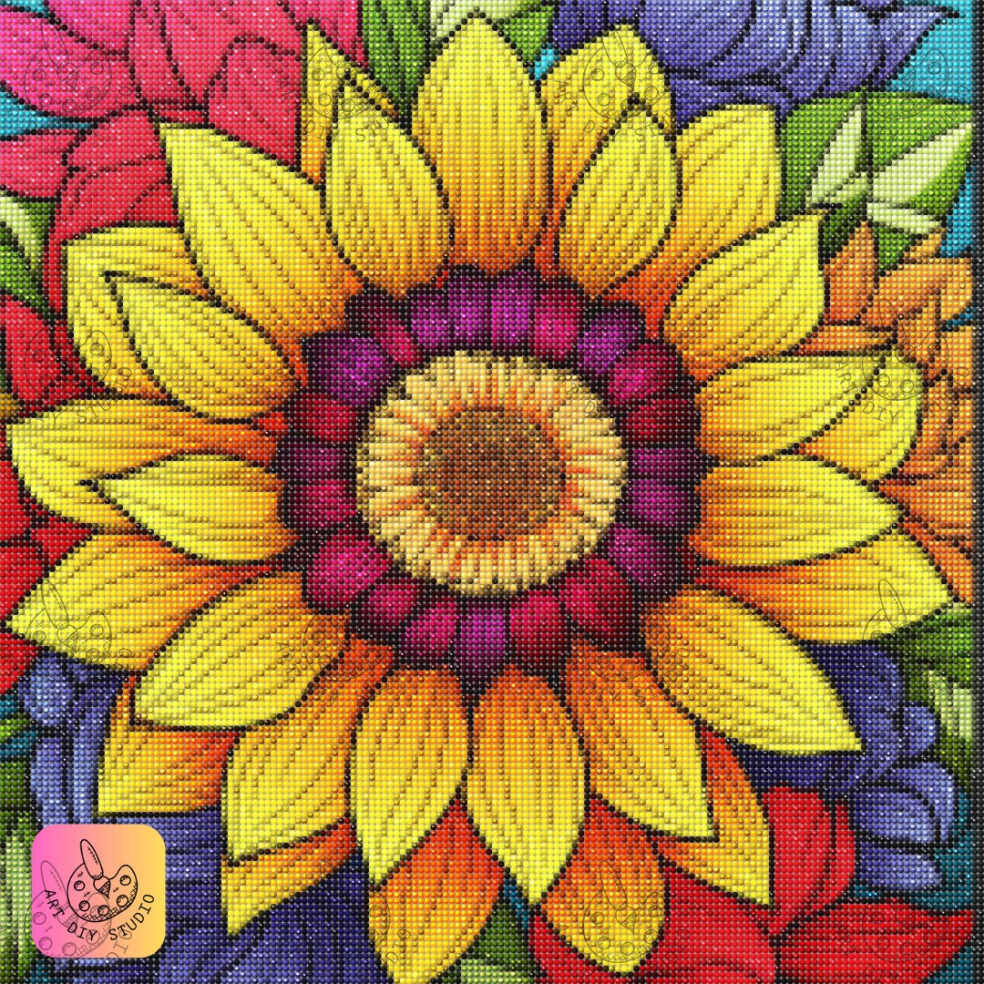 Artdiystudio Add A Burst Of Color With Radiant Sunburst Bloom Diamond Art 7