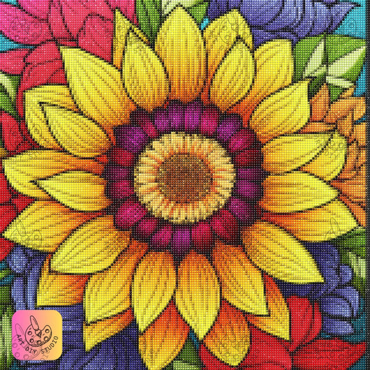 Artdiystudio Add A Burst Of Color With Radiant Sunburst Bloom Diamond Art 7