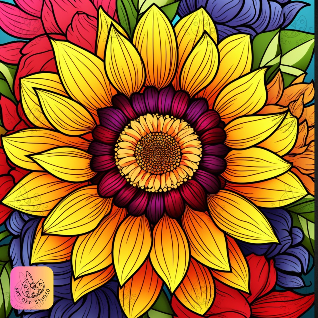 Artdiystudio Add A Burst Of Color With Radiant Sunburst Bloom Diamond Art 8