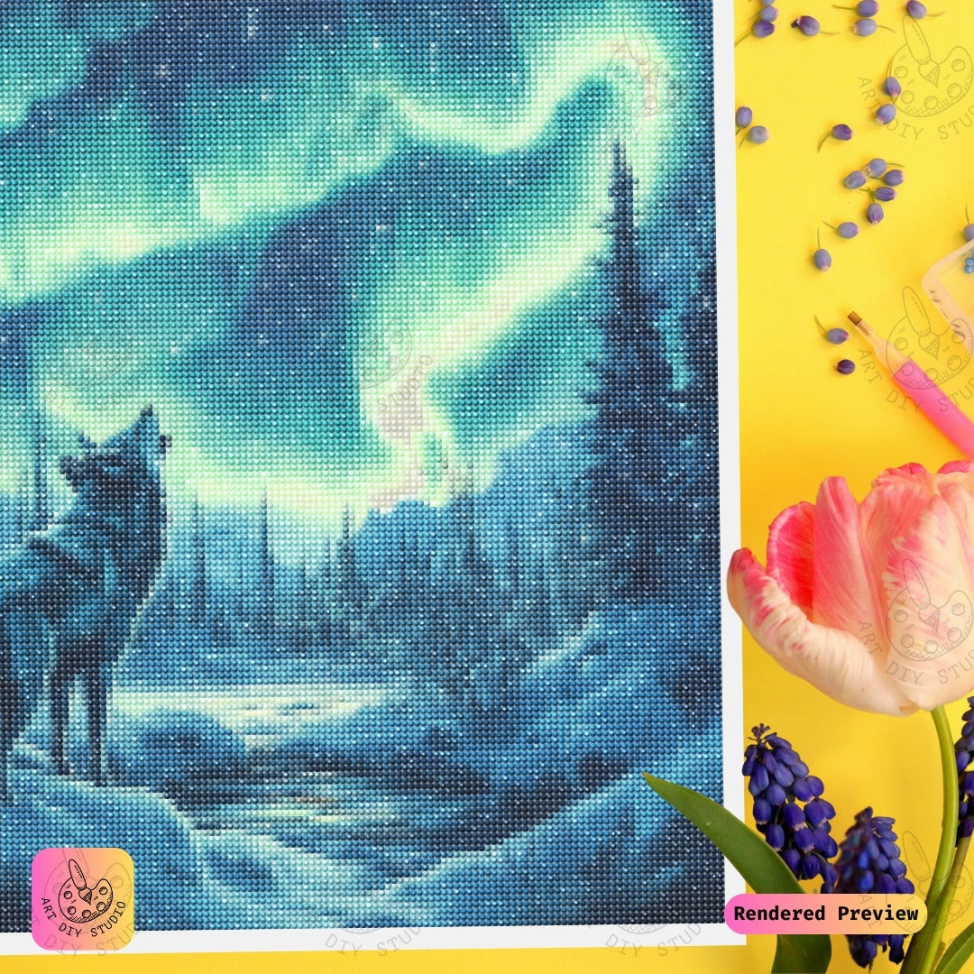 Artdiystudio Aurora Howl Diy Diamond Painting Kit A Northern Lights Symphony 3