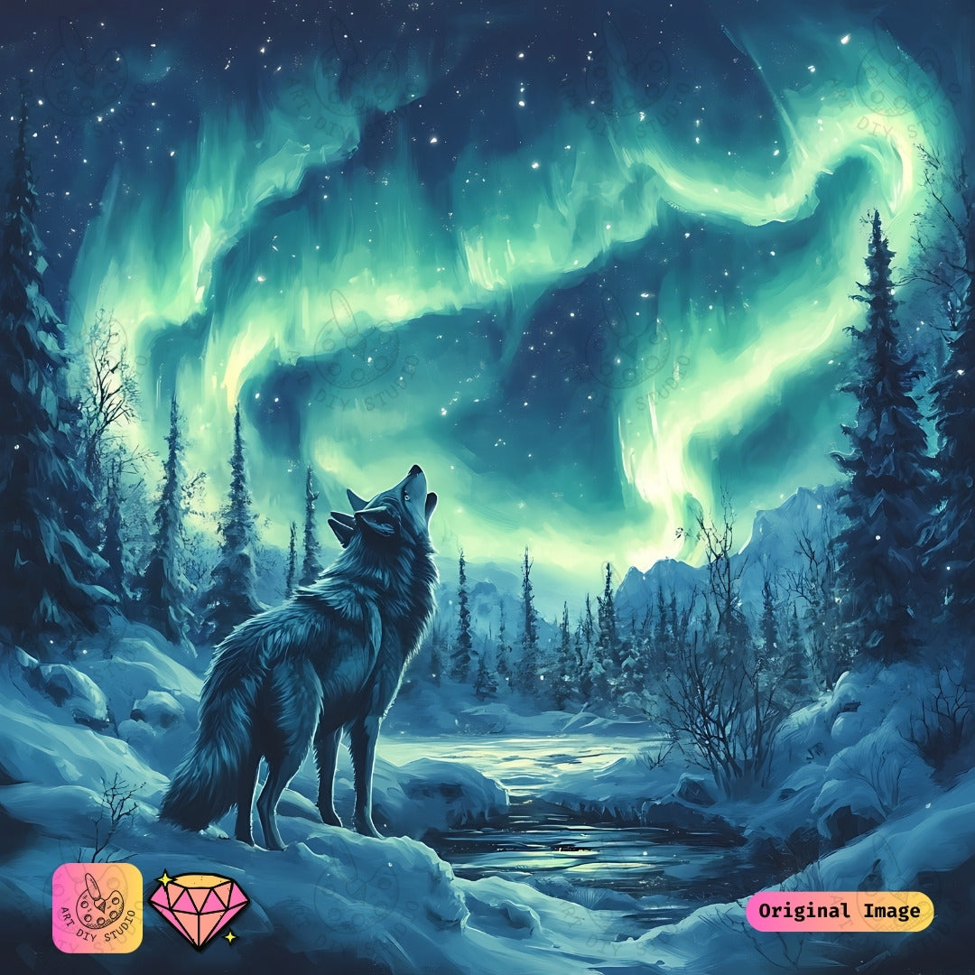 Artdiystudio Aurora Howl Diy Diamond Painting Kit A Northern Lights Symphony