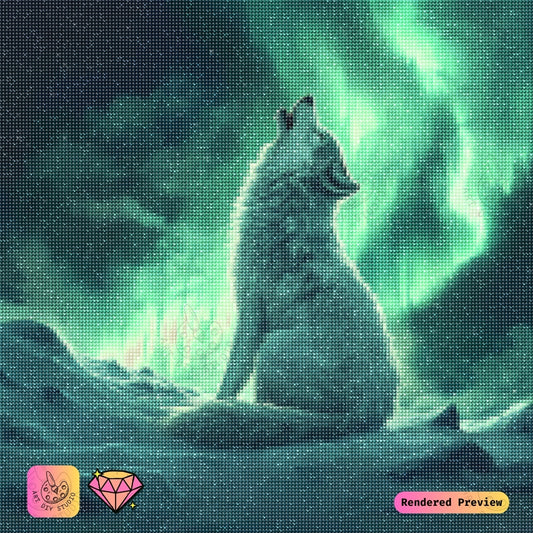 Artdiystudio Aurora Wolf Serenade Diy Diamond Painting Kit A Celestial Masterpiece 2