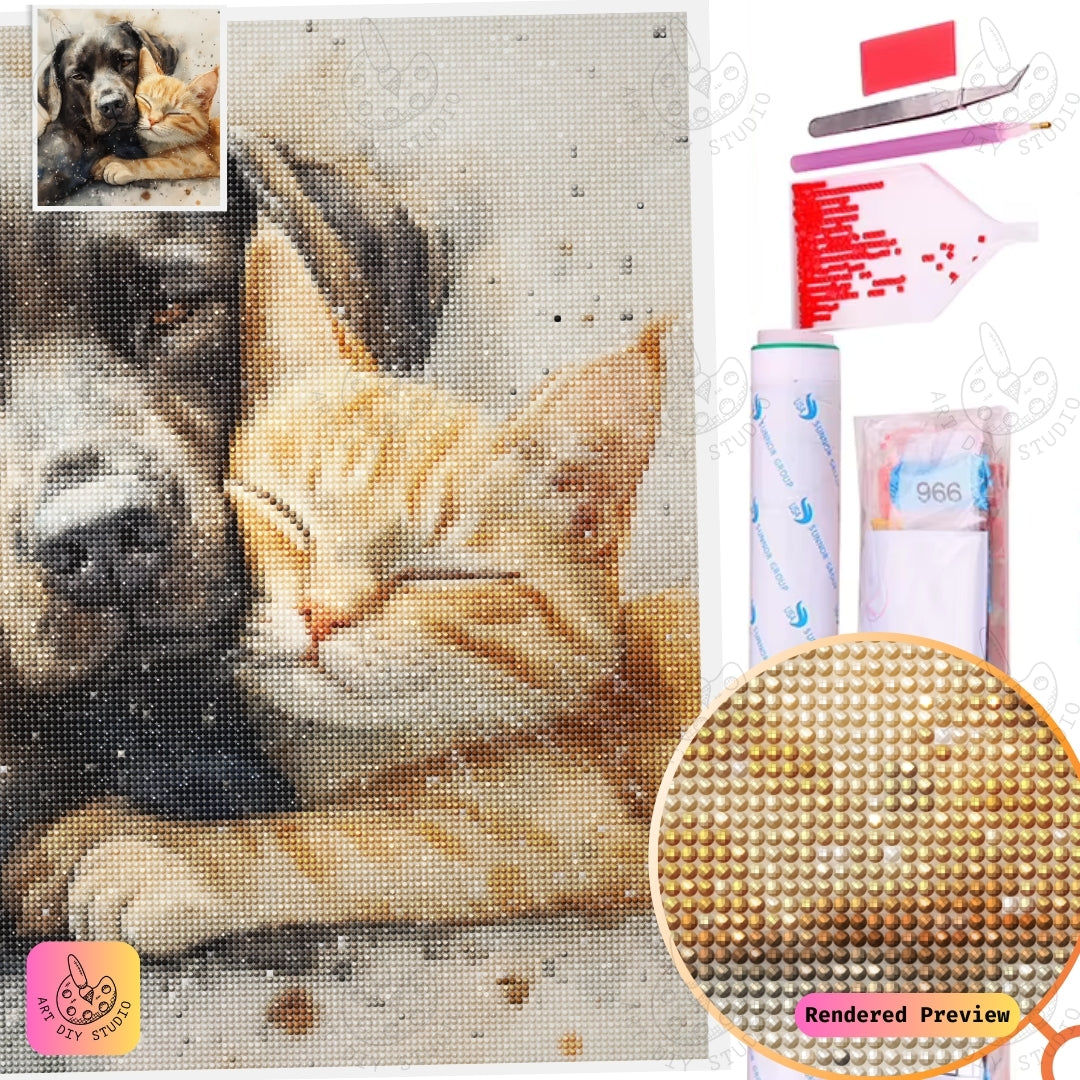 Artdiystudio Best Buddies Snuggle Diy Diamond Painting Kit A Cozy Craft For Pet Lovers 2