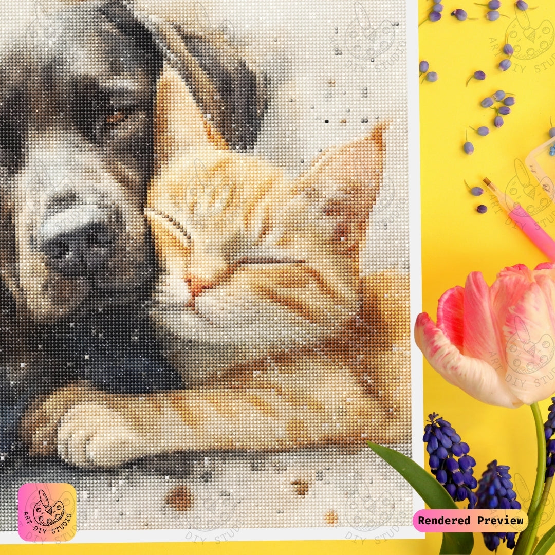 Artdiystudio Best Buddies Snuggle Diy Diamond Painting Kit A Cozy Craft For Pet Lovers 4