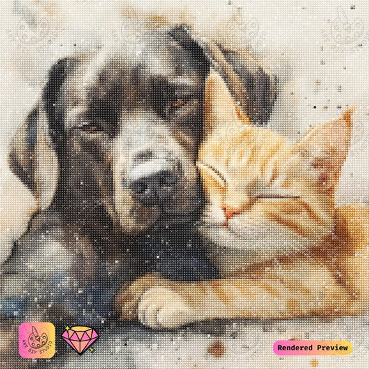 Artdiystudio Best Buddies Snuggle Diy Diamond Painting Kit A Cozy Craft For Pet Lovers 5