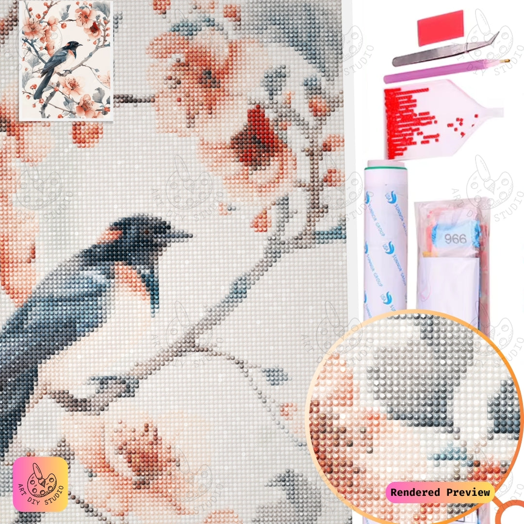 Artdiystudio Birds And Blossoms Serenity Diy Diamond Painting Kit A Touch Of Natures Harmony 2