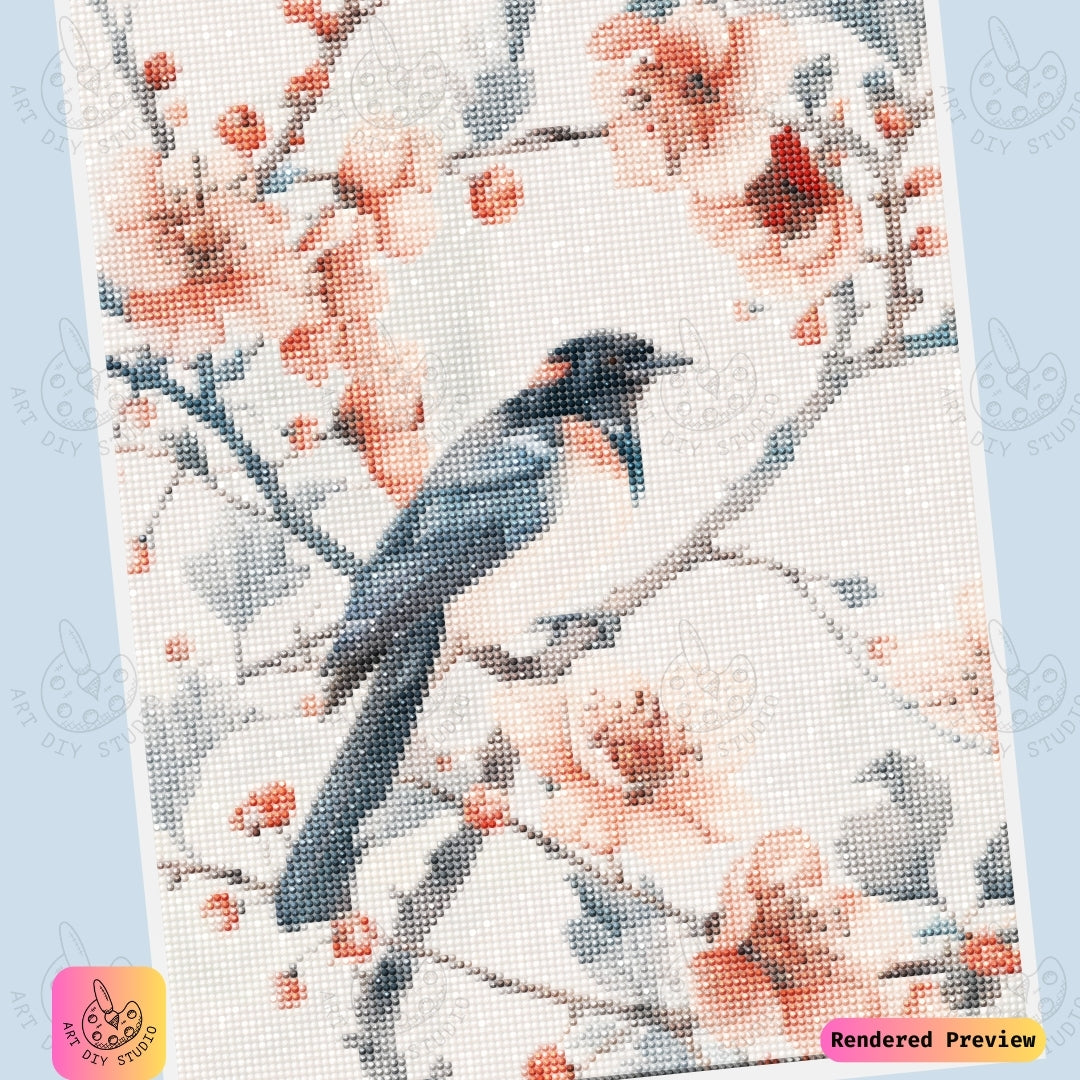 Artdiystudio Birds And Blossoms Serenity Diy Diamond Painting Kit A Touch Of Natures Harmony