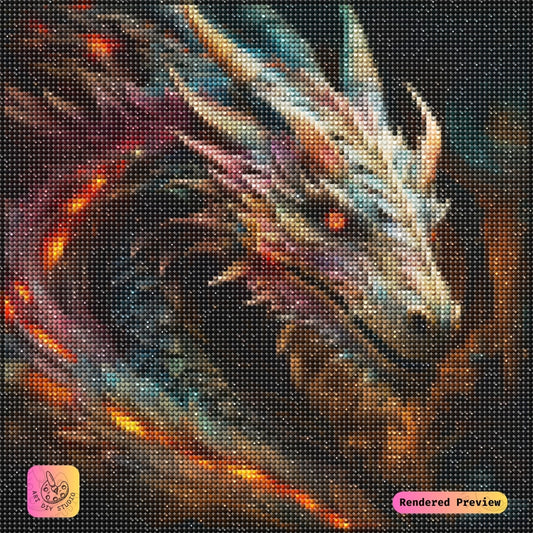 Artdiystudio Blazing Sovereign Diy Diamond Painting Kit A Majestic Fantasy Vision 2