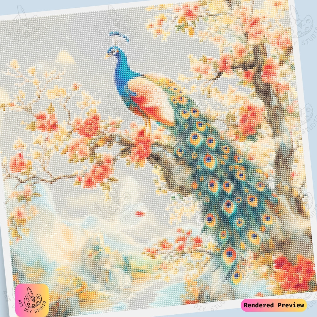 Artdiystudio Blooming Peacock Elegance Diy Diamond Painting Kit A Vibrant Masterpiece Of Nature