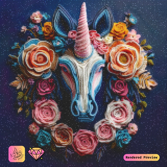 Artdiystudio Blooming Unicorn Harmony Diy Diamond Painting Kit A Masterpiece In Bloom 2