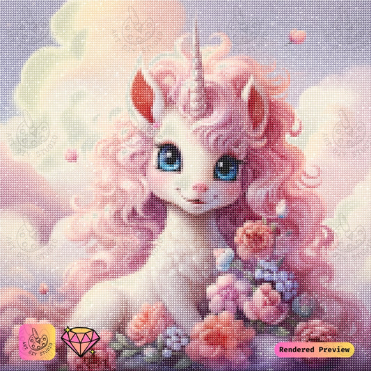 Artdiystudio Blossom Glow Unicorn Diy Diamond Painting Kit A Pastel Fantasy Delight 2