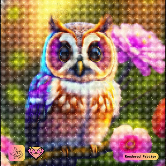 Artdiystudio Blossom Owl Charm Diy Diamond Painting Kit A Burst Of Color And Whimsy 2