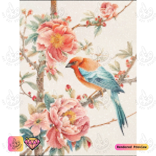 Artdiystudio Blossoming Bird Serenade Diy Diamond Painting Kit A Graceful Natural Masterpiece 2