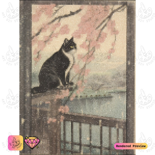 Artdiystudio Blossoms And Whiskers Diy Diamond Painting Kit A Tranquil Cat In Bloom 2