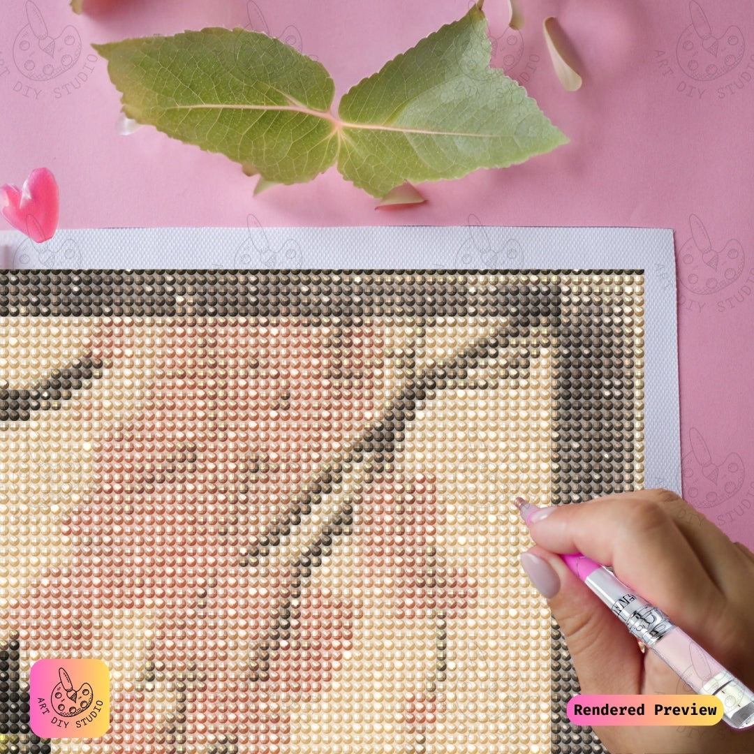 Artdiystudio Blossoms And Whiskers Diy Diamond Painting Kit A Tranquil Cat In Bloom 4