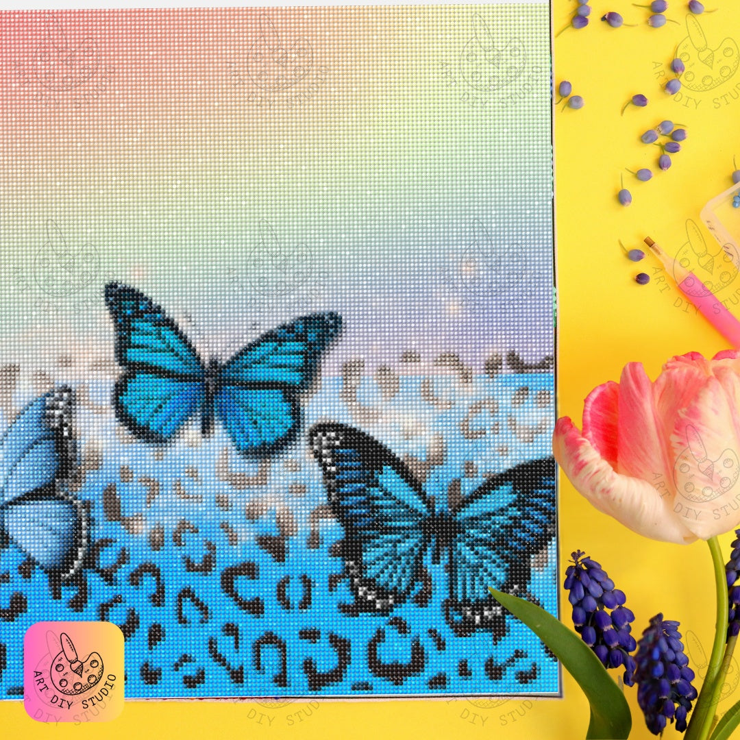 Artdiystudio Blue Butterfly Dreams Diamond Painting Kit Let Your Imagination Soar 7