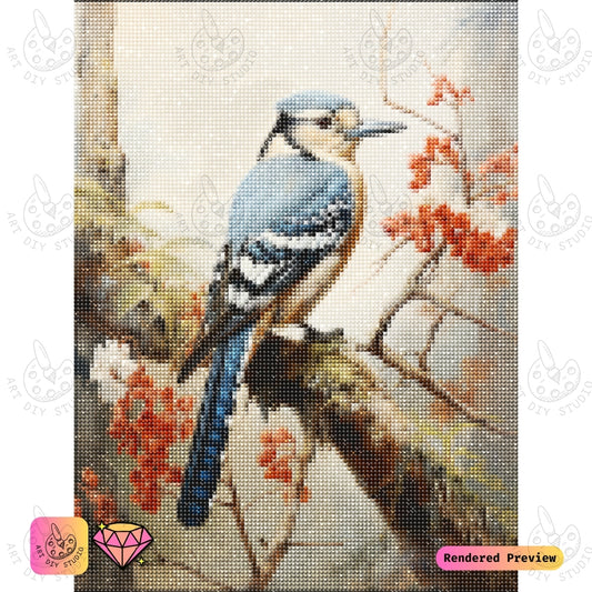 Artdiystudio Blue Jay Serenity Diy Diamond Painting Kit A Moment Of Calm In Nature 5