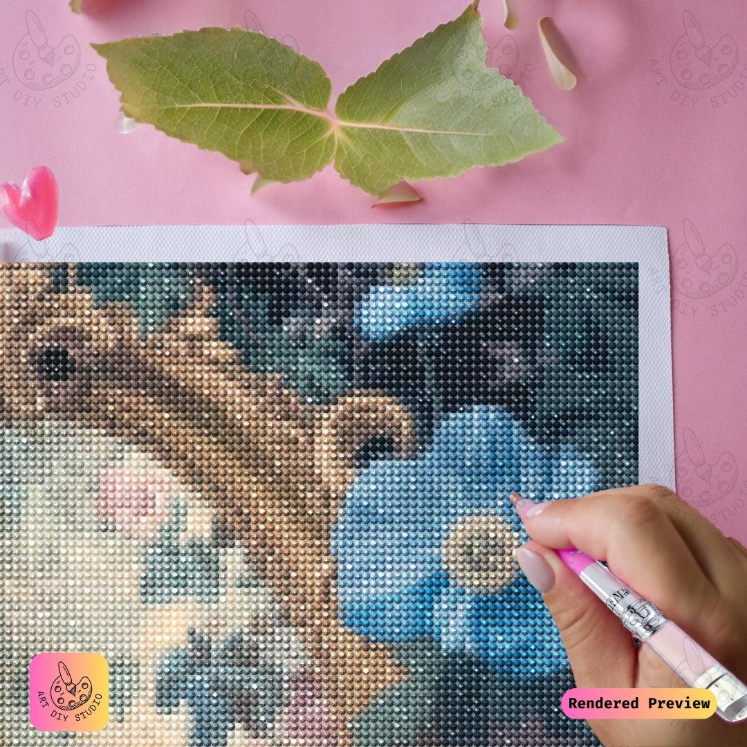 Artdiystudio Bluebird In Gilded Frame Diy Diamond Painting Kit A Masterpiece Of Vintage Elegance 3