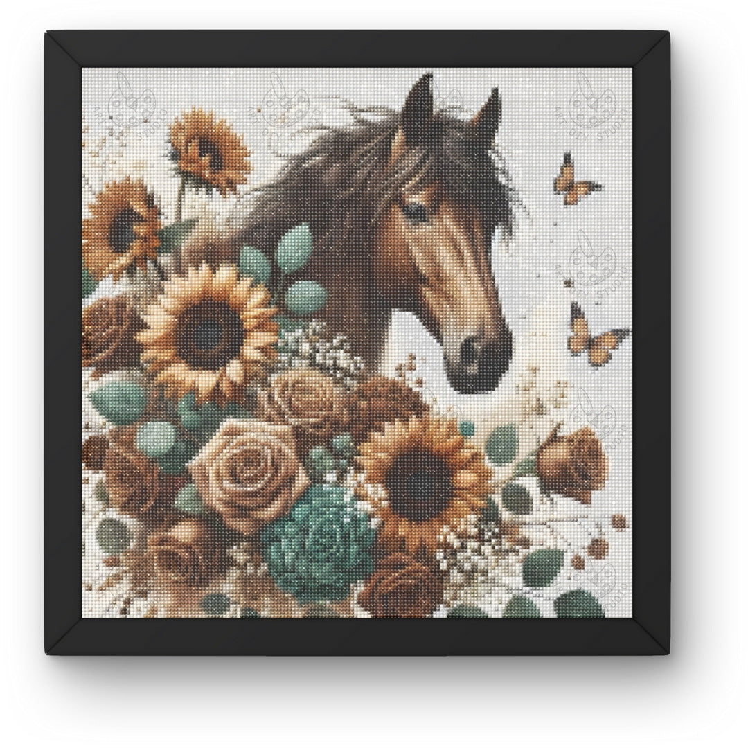 Artdiystudio Boho Floral Horse Diy Diamond Painting Kit Embrace Nature Beauty 3