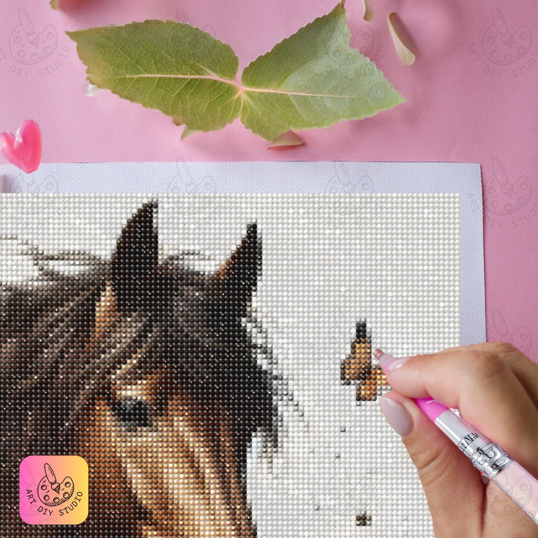 Artdiystudio Boho Floral Horse Diy Diamond Painting Kit Embrace Nature Beauty 5