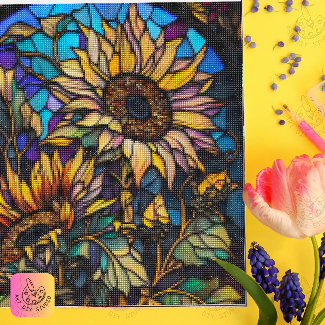 Artdiystudio Bring Vibrant Beauty To Life With The Enchanted Sunflower Glow Diamond Art Kit 6