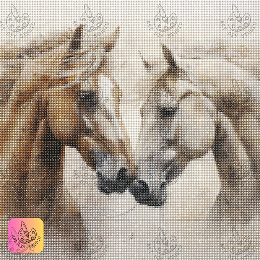 Artdiystudio Brushstrokes Of Bond Diy Diamond Painting Kit A Gentle Expression Of Equine Grace 7