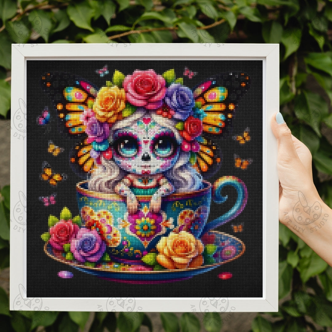 Artdiystudio Butterfly Dreams Sugar Skull Diy Diamond Painting Kit A Burst Of Whimsy And Color Product Image 3