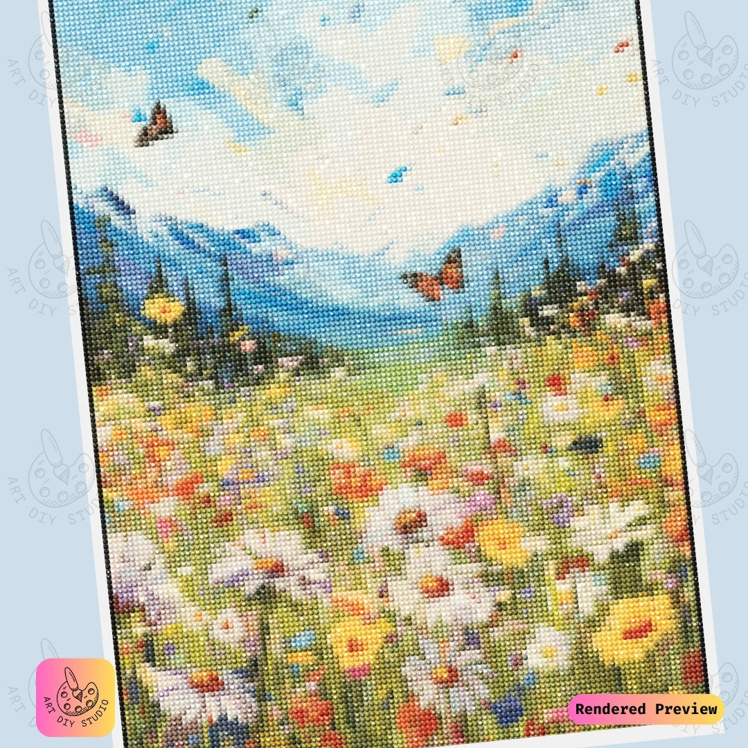 Artdiystudio Butterfly Meadow Bliss Diy Diamond Painting Kit A Vibrant Escape Into Nature 6