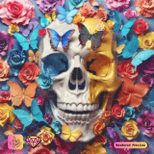 Artdiystudio Butterfly Symphony Skull Diy Diamond Painting Kit A Celebration Of Life And Color 2