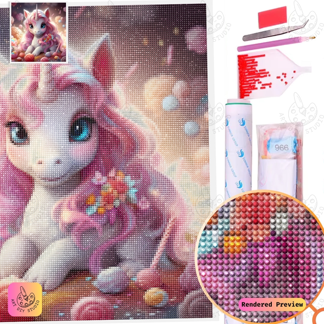 Artdiystudio Candyland Unicorn Diy Diamond Painting Kit A Sweet Fantasy Adventure 5