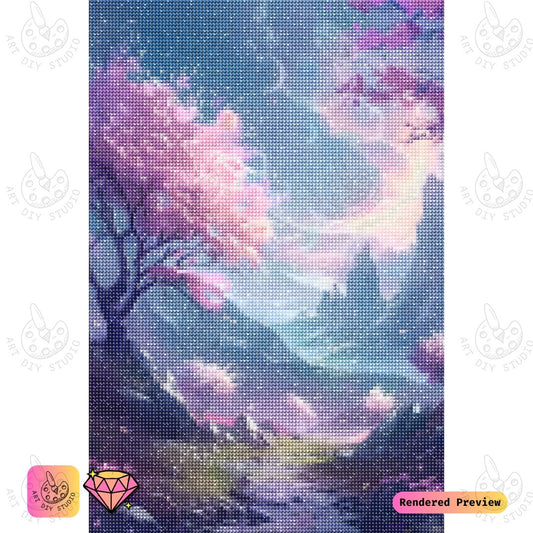 Artdiystudio Celestial Blossom Grove Diy Diamond Painting Kit A Mystical Journey Through A Dreamy Landscape 2