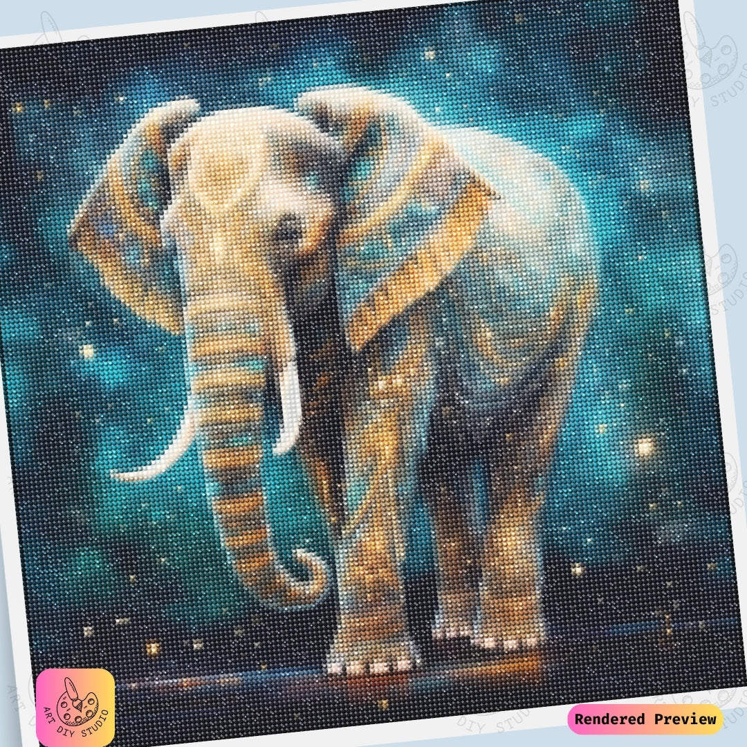 Artdiystudio Celestial Elephant Majesty Diy Diamond Painting Kit A Mystical Elegance In Art 6