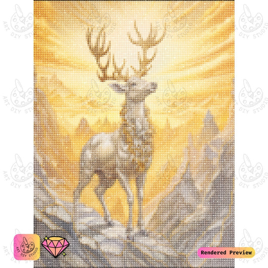 Artdiystudio Celestial Stags Glory Diy Diamond Painting Kit A Majestic Journey Through The Heavenly Mountains 5