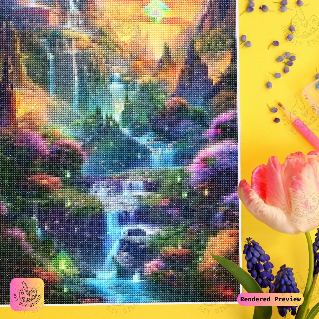 Artdiystudio Celestial Waterfall Realm Diy Diamond Painting Kit A Mystical Fantasy Journey 3