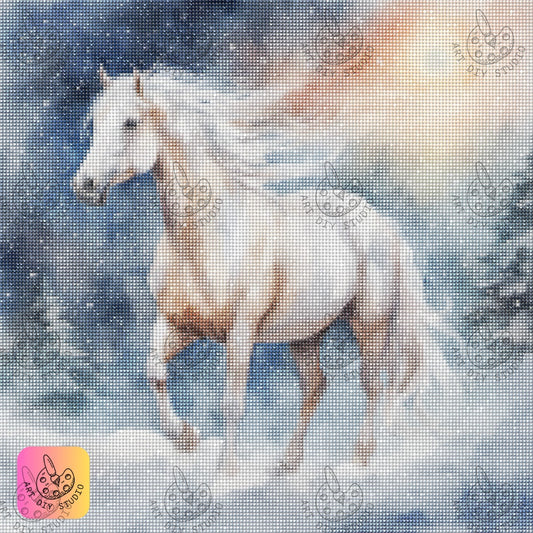 Artdiystudio Celestial Winter Stallion Diy Diamond Painting Kit Capture Winters Magic 7