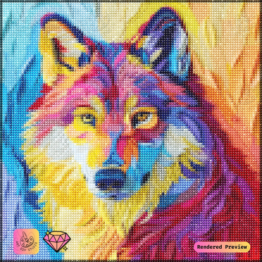 Artdiystudio Chromatic Wolf Radiance Diy Diamond Painting Kit A Vivid Spectrum Of Art 2