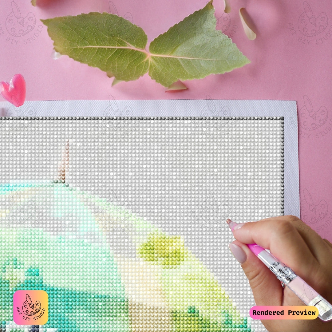 Artdiystudio Citrus Shade Wolf Diy Diamond Painting Kit A Refreshing Whimsical Delight 4