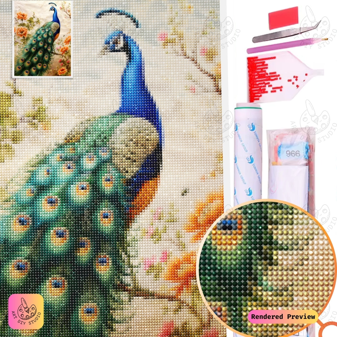 Artdiystudio Classic Peacock Beauty Diy Diamond Painting Kit Craft A Timeless Masterpiece 2