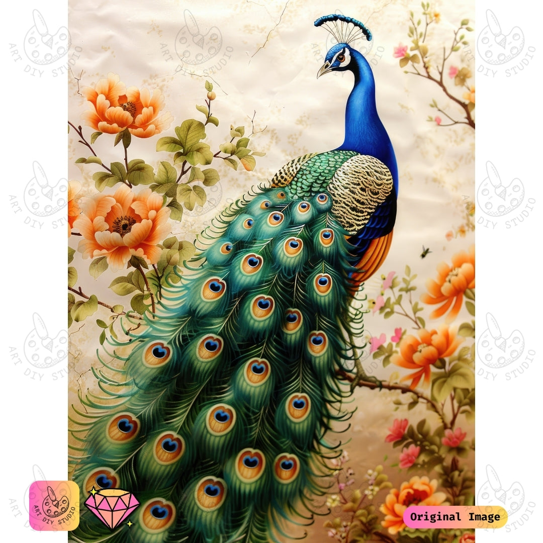 Artdiystudio Classic Peacock Beauty Diy Diamond Painting Kit Craft A Timeless Masterpiece 6