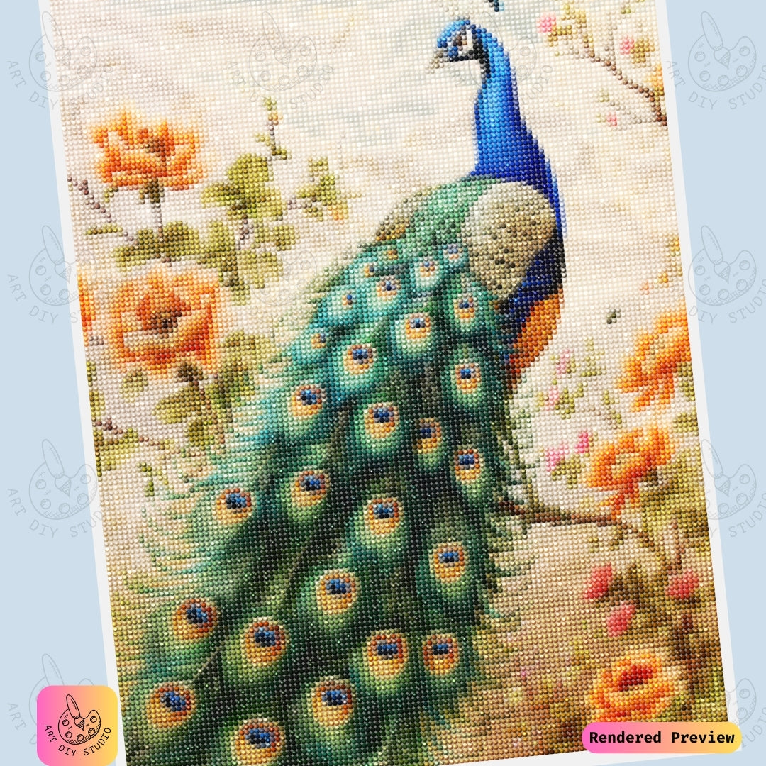 Artdiystudio Classic Peacock Beauty Diy Diamond Painting Kit Craft A Timeless Masterpiece