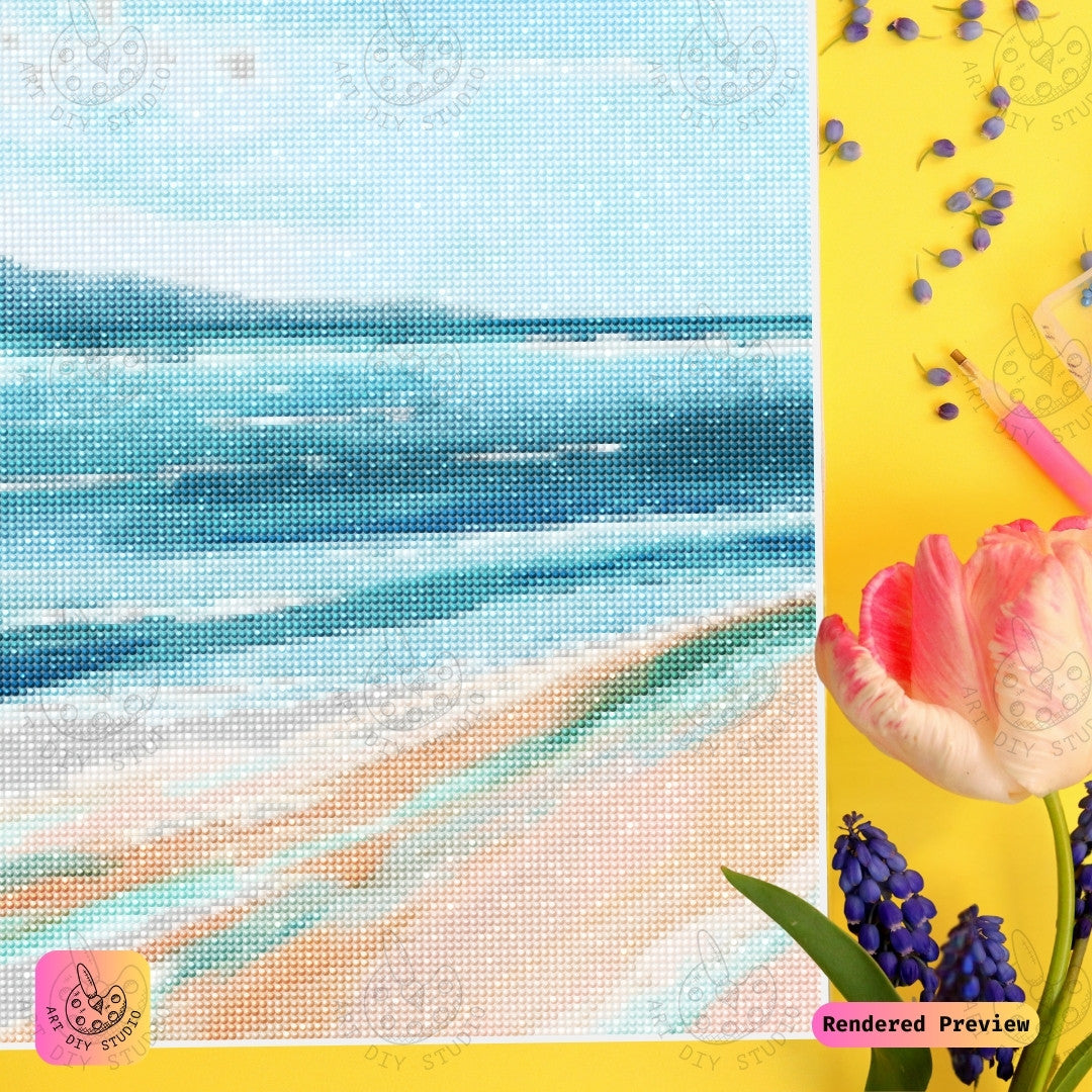 Artdiystudio Coastal Breeze Serenity Diy Diamond Painting Kit A Calm Seaside Escape 3