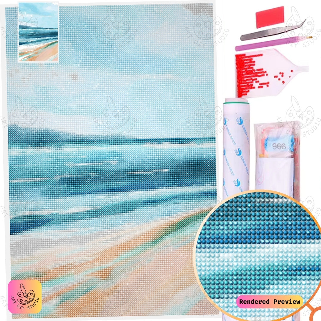 Artdiystudio Coastal Breeze Serenity Diy Diamond Painting Kit A Calm Seaside Escape 5