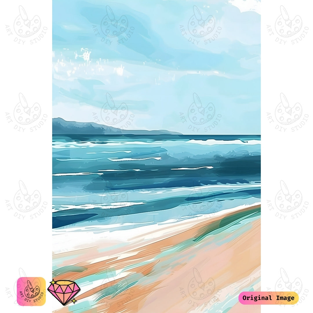 Artdiystudio Coastal Breeze Serenity Diy Diamond Painting Kit A Calm Seaside Escape